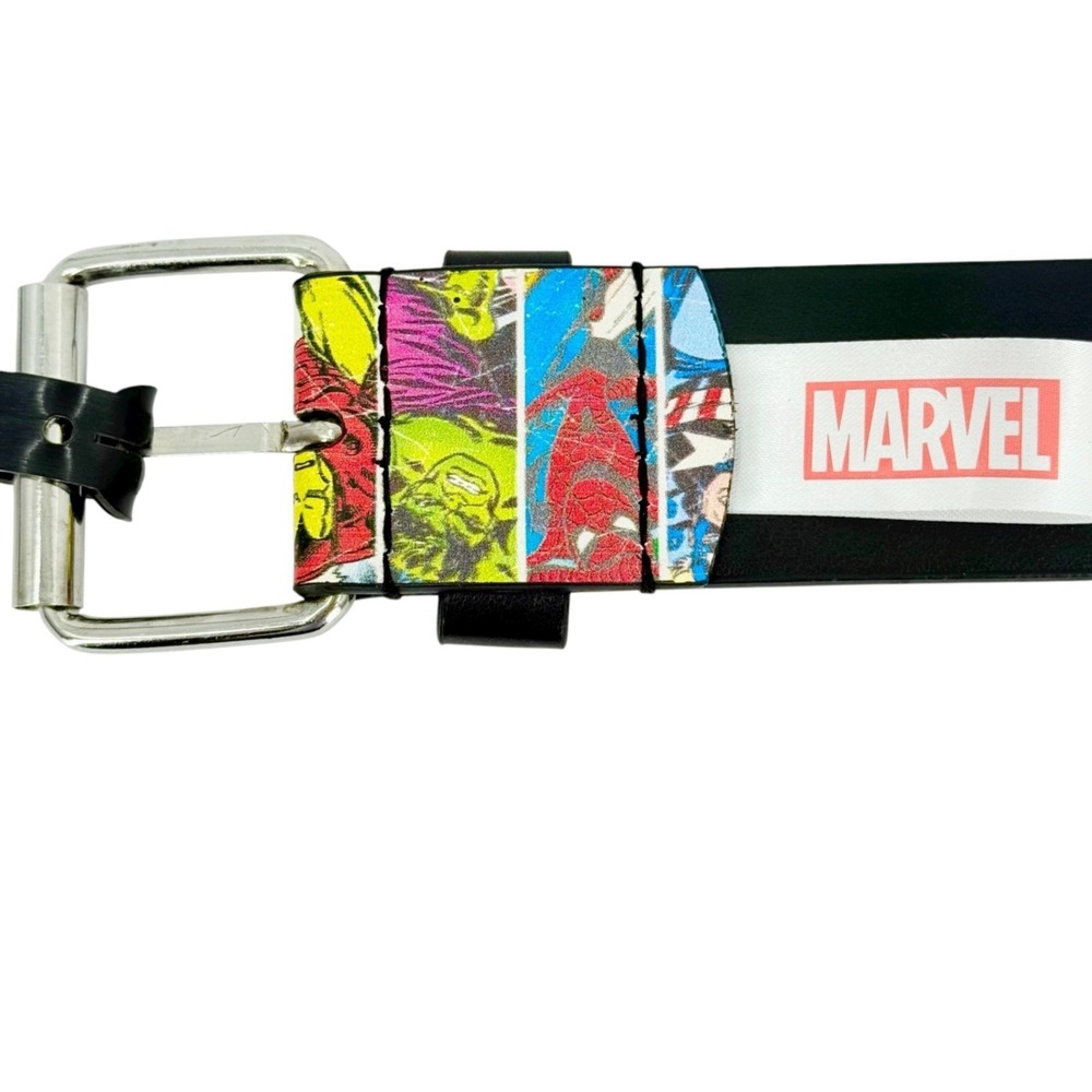 Marvel Men's Heroes Comic Book Print PU Multicolor Belt Size S/M 30-32 NWT - Picture 4 of 11